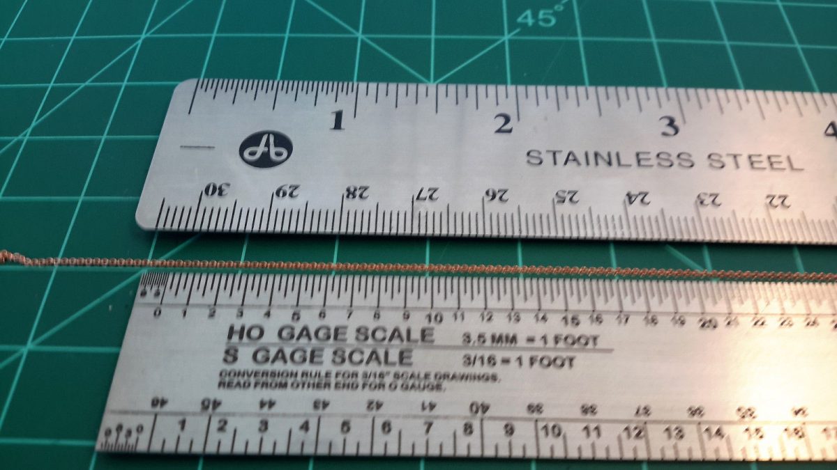 N/HO/HOn3 Scales Brass Model Chain 44 Links Per Inch SOLD
