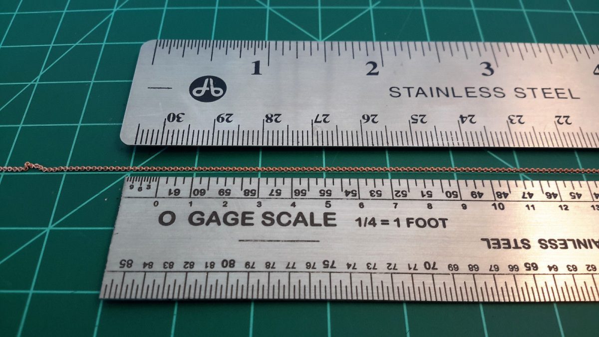 N/HO/HOn3 Scales Brass Model Chain 44 Links Per Inch SOLD